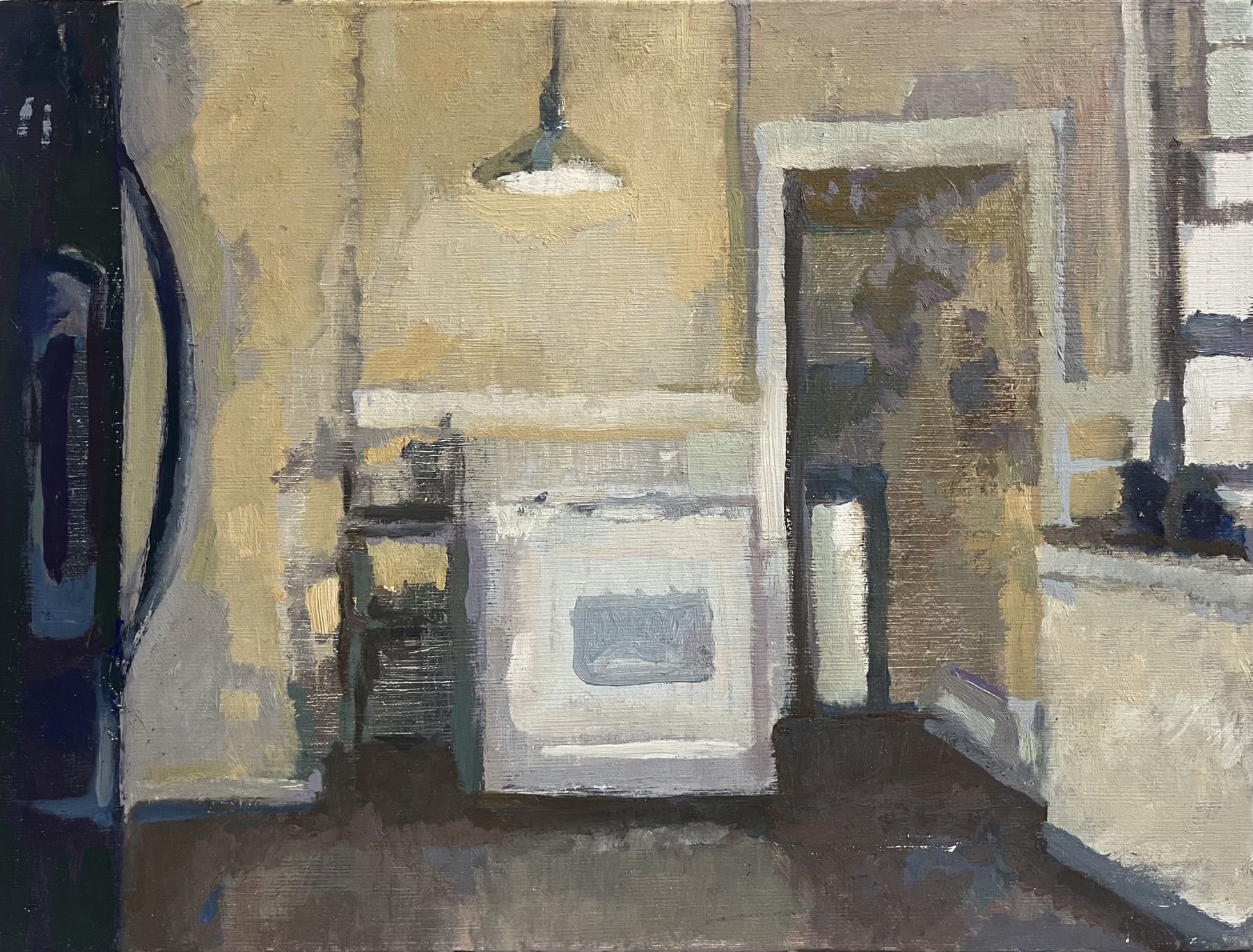 SHARED KITCHEN, Peter Malarkey, oil on linen, 12 x 16 inches, copyright ©2024