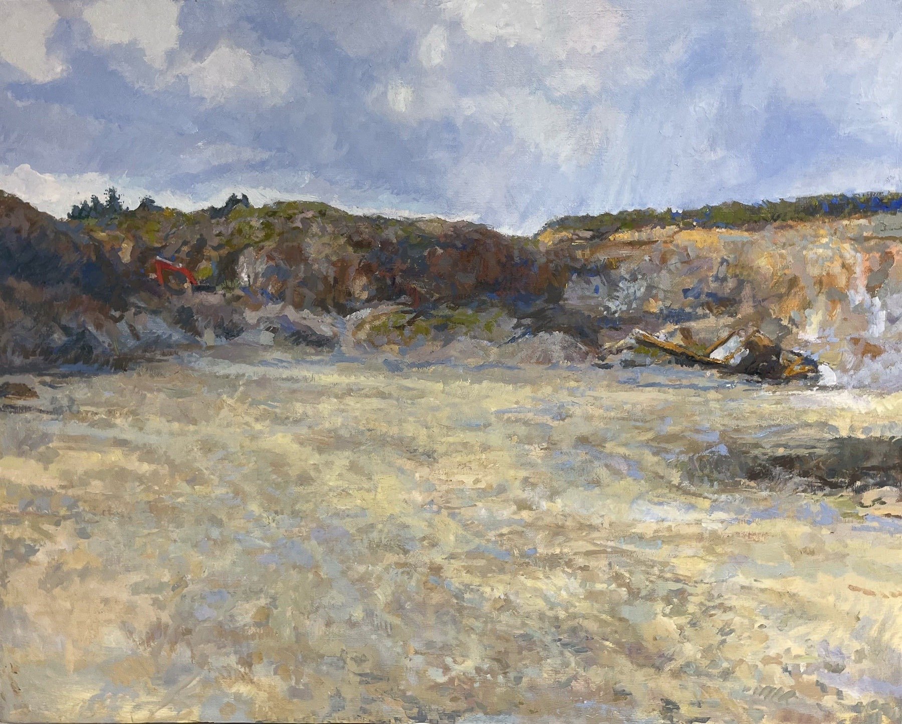 QUARRY NEAR SHELTON, Peter Malarkey, oil on linen, 35 x 44 inches, copyright ©2024