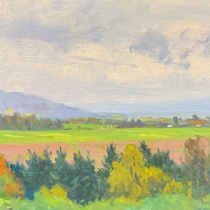 SNOHOMISH VALLEY APUNTE, oil on MDH panel, 8 x 10 inches, copyright ©2018