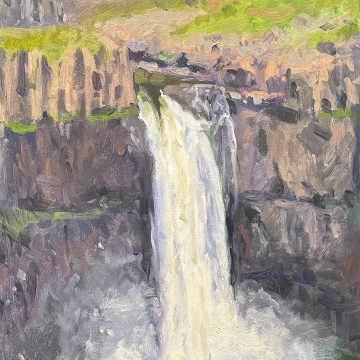 PALOUSE FALLS, oil on MDH panel, 20 x 16 inches, copyright ©2022