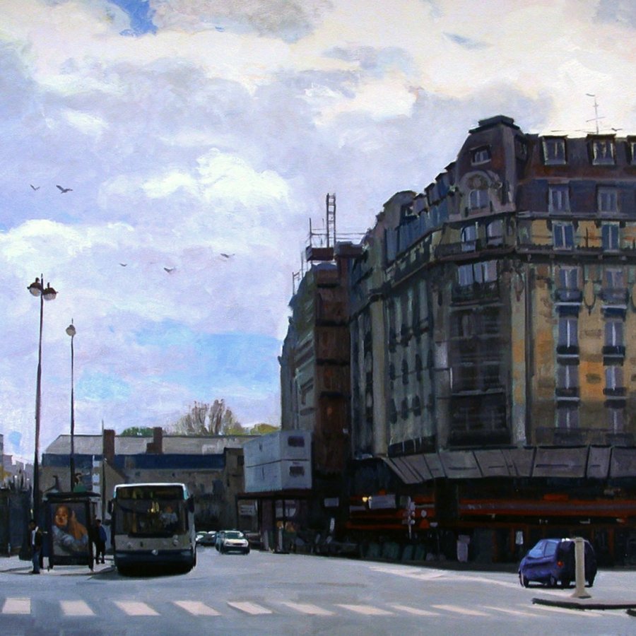 NEAR THE GARE DE L'EST, oil on canvas, 52 X 72 inches, copyright ©2004
